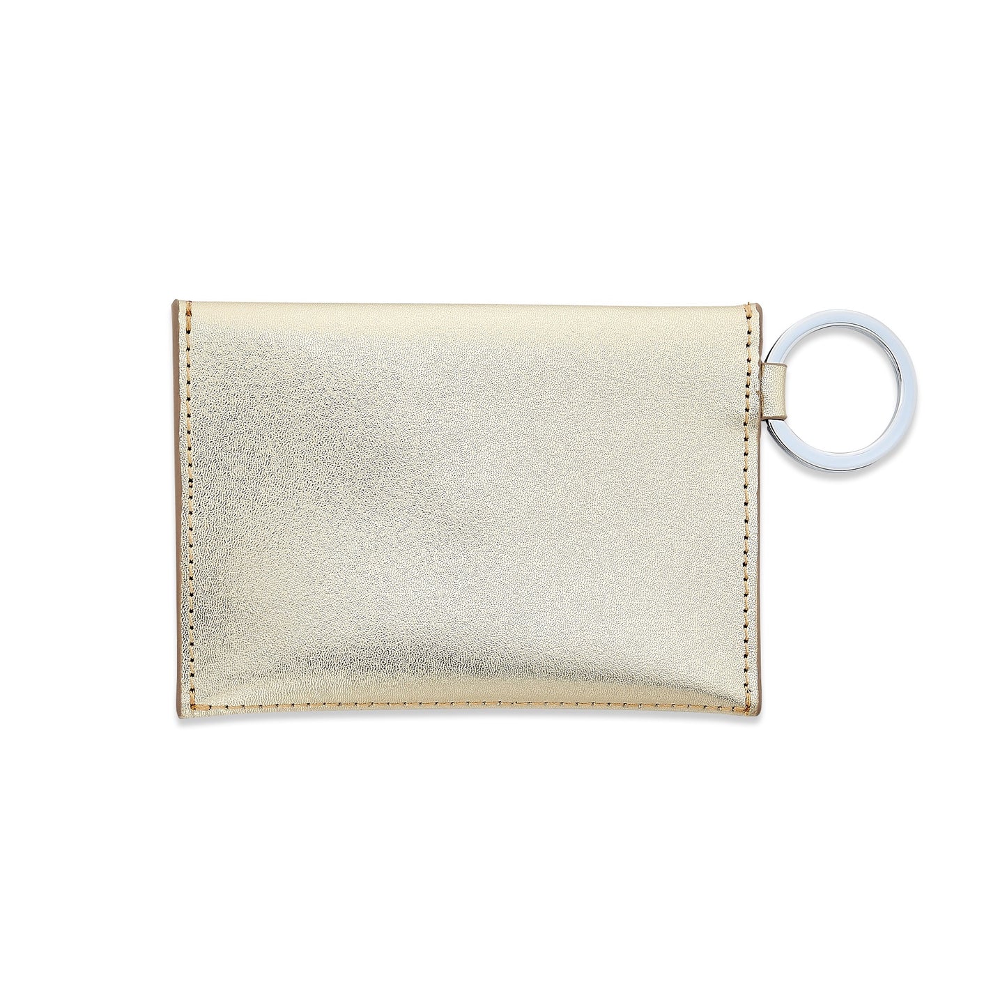 Stylish leather keychain wallet in mini envelope design shown backside