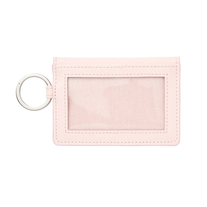 Keychain Wallet - Pink Leather ID Case