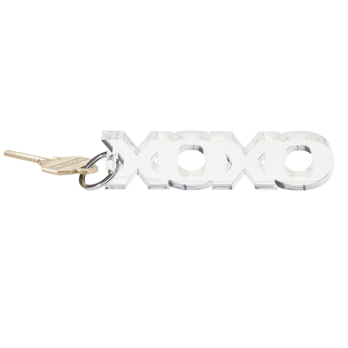 Love acrylic keychain featuring a trendy XOXO design.