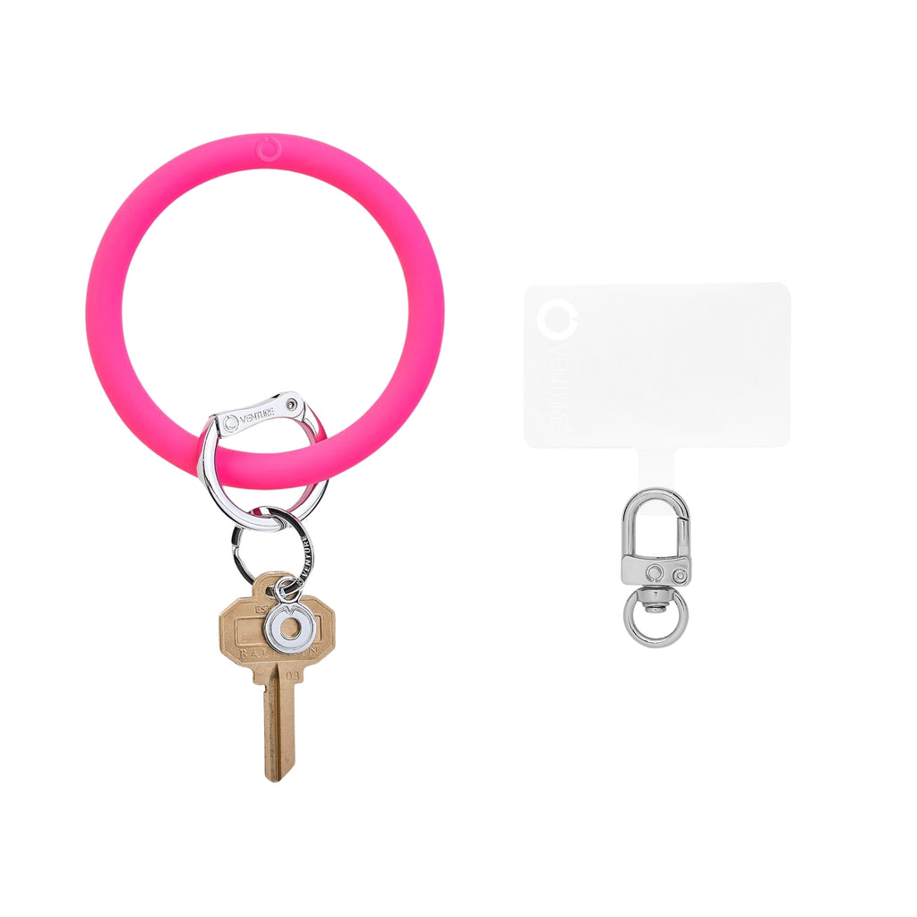 Tickled Pink Big O Key Ring and Hook Me Up Phone Connector Oventure