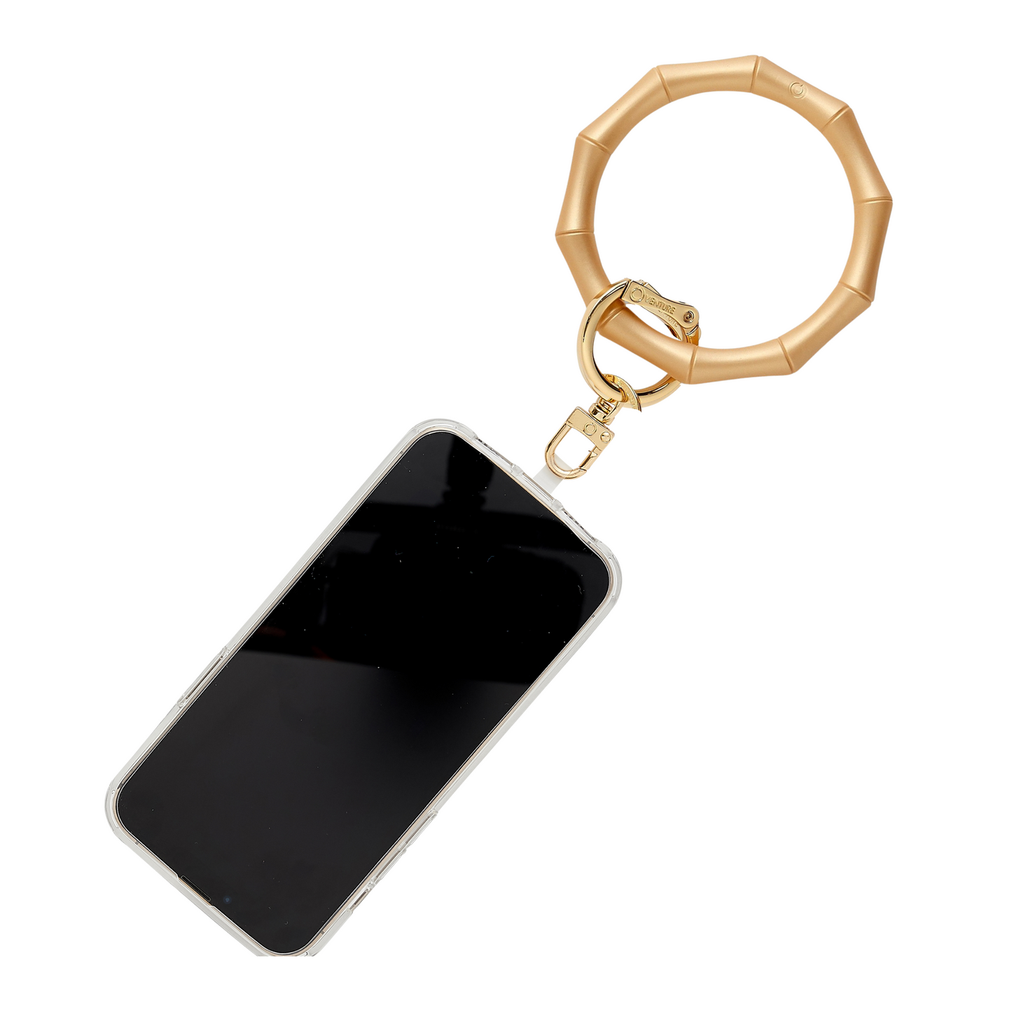 Phone Bangle in Gold Bamboo Hands-Free Phone Wristlet