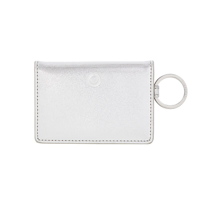 Silver leather ID wallet case
