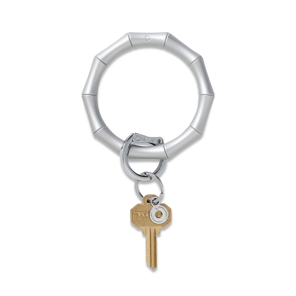 Quicksilver Bamboo with silver locking clasp- Silicone Big O Key Ring - Oventure