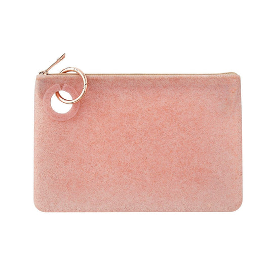 Oventure Large Silicone Pouch in Rose Gold Confetti with Rose Gold hardware