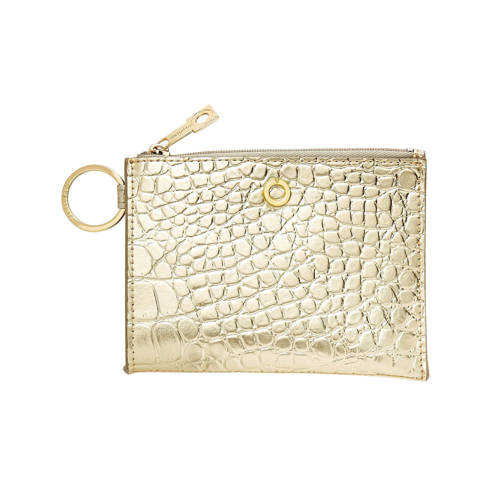 Solid Gold Rush Croc-Embossed - Ossential Leather Card Case by Oventure