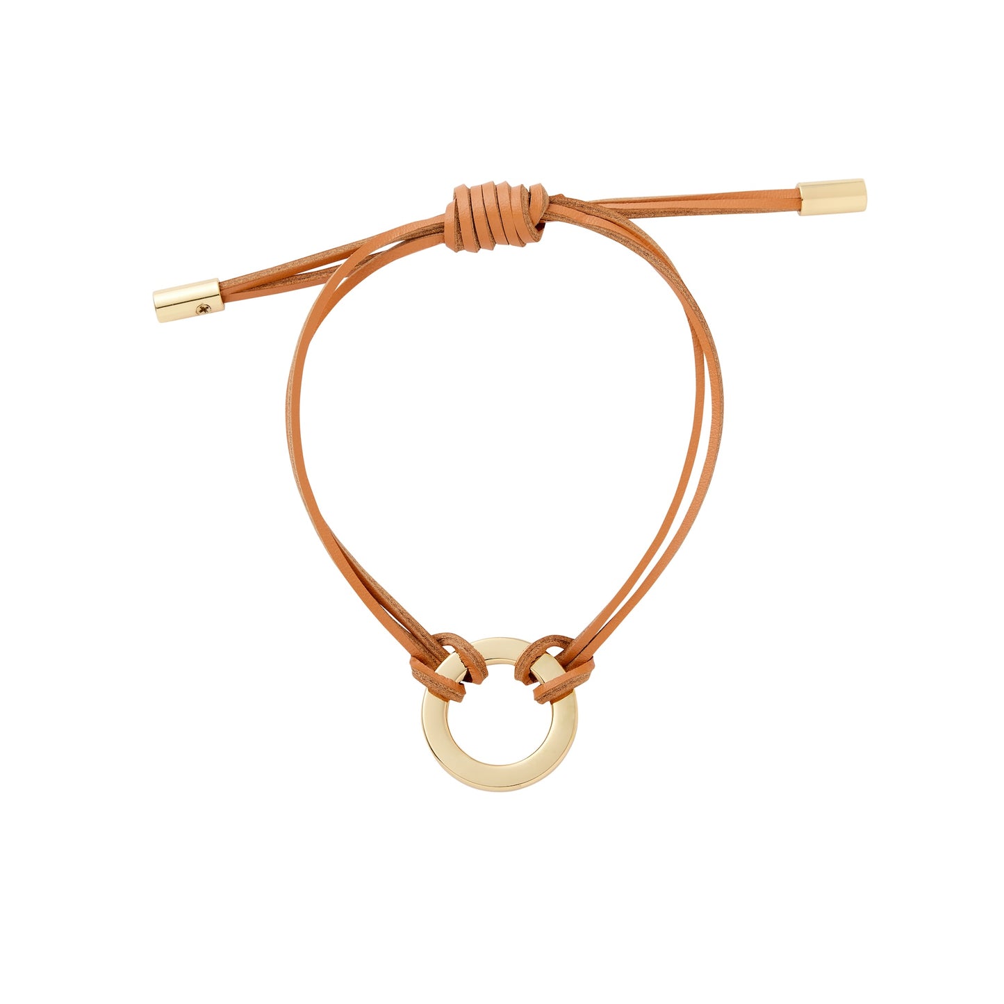 Tan leather adjustable Cord Bracelet 