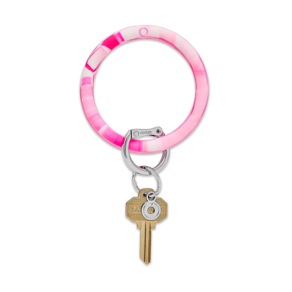 Tickled Pink Marble - Silicone Big O Key Ring - Oventure