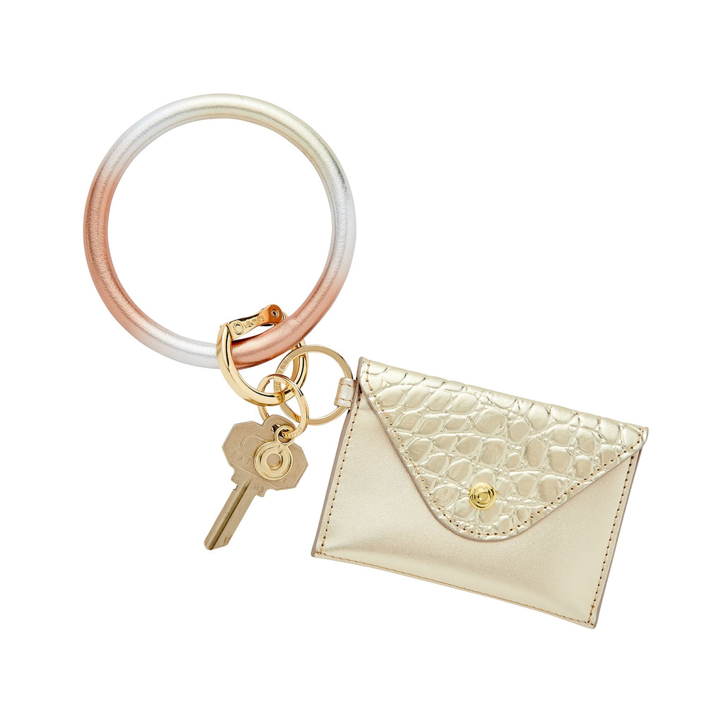 Ombre mixed metal Big O Key Ring and gold mini envelope