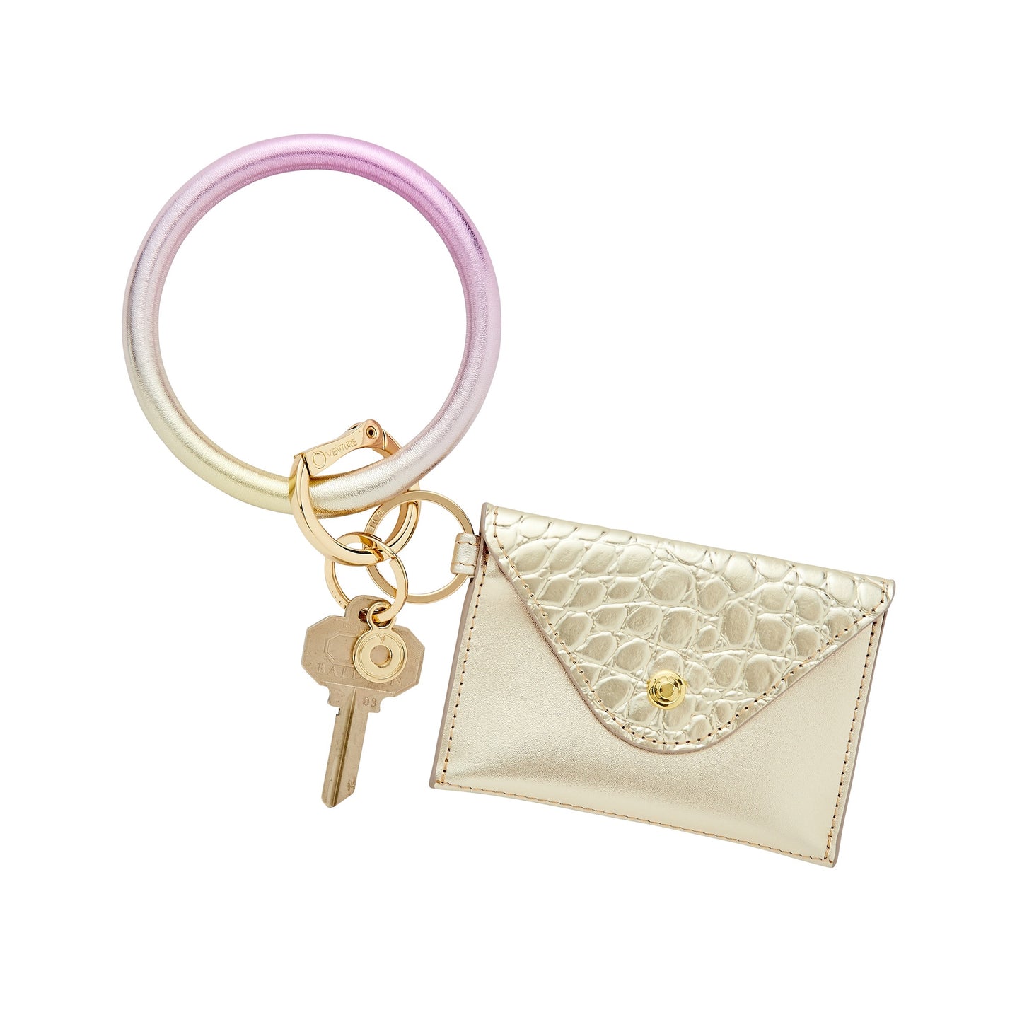 Ombre Rose Big O Key Ring and Gold Mini Envelope