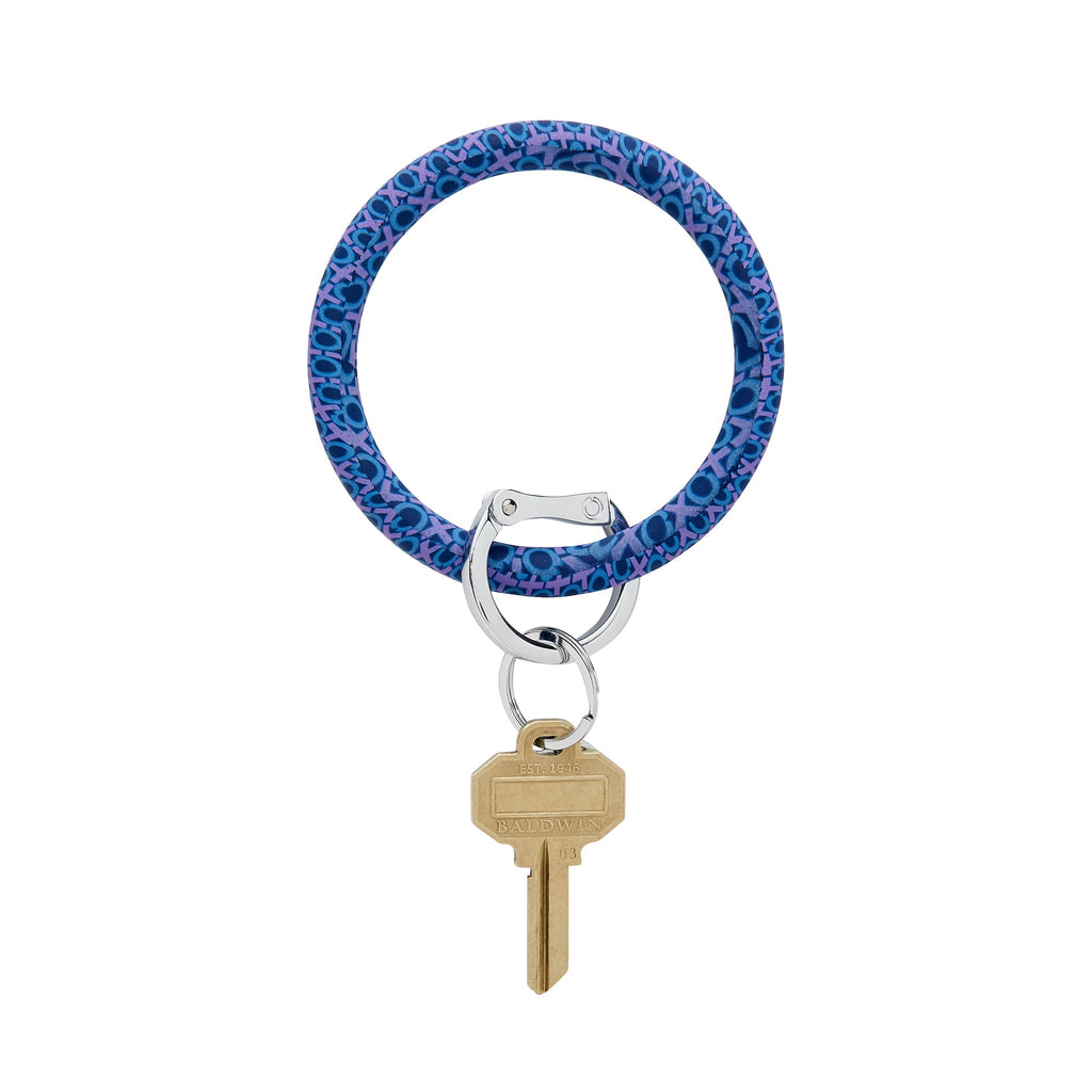 Oventure XO Print Silicone Big O Key Ring Navy and Purple