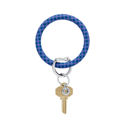 Oventure XO Print Silicone Big O Key Ring Navy and Purple