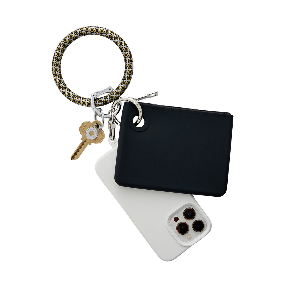 Oventure Black XO Print Silicone Big O Key Ring with Silicone Pouch