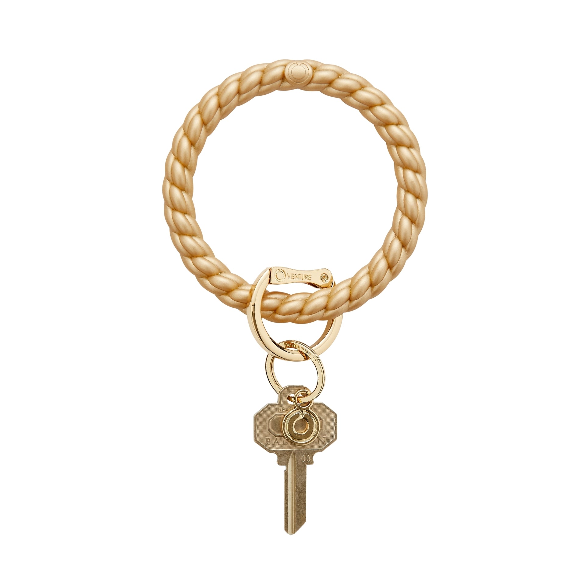 Silicone Big O® Key Ring - Solid Gold Rush Braided