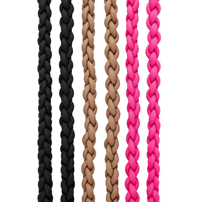 Assorted braided phone crossbody straps for easy access.