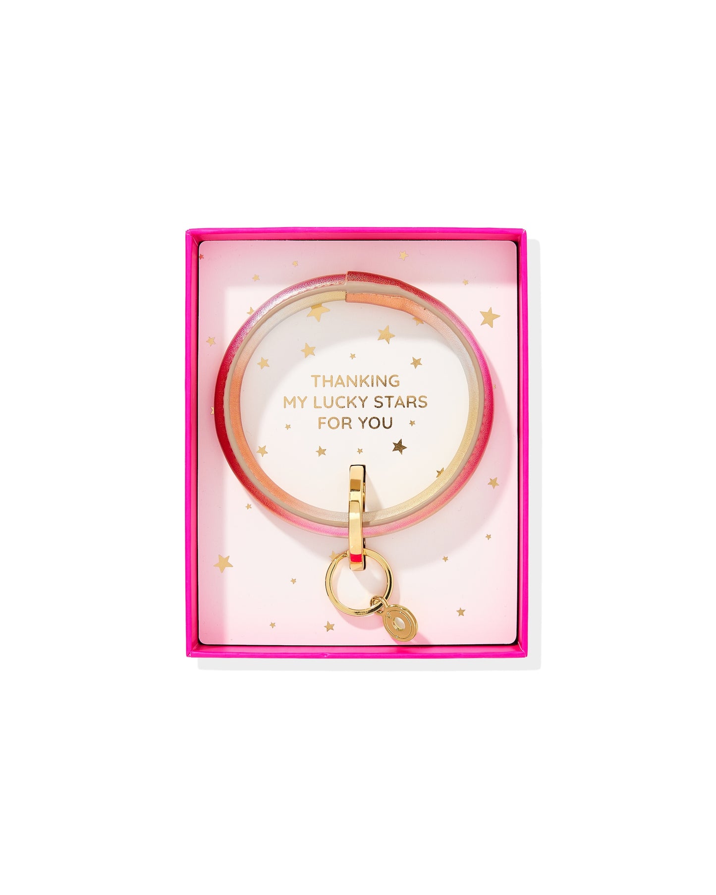 The Gift-Ready Leather Big O® Key Ring - Ombre Mixed Metal