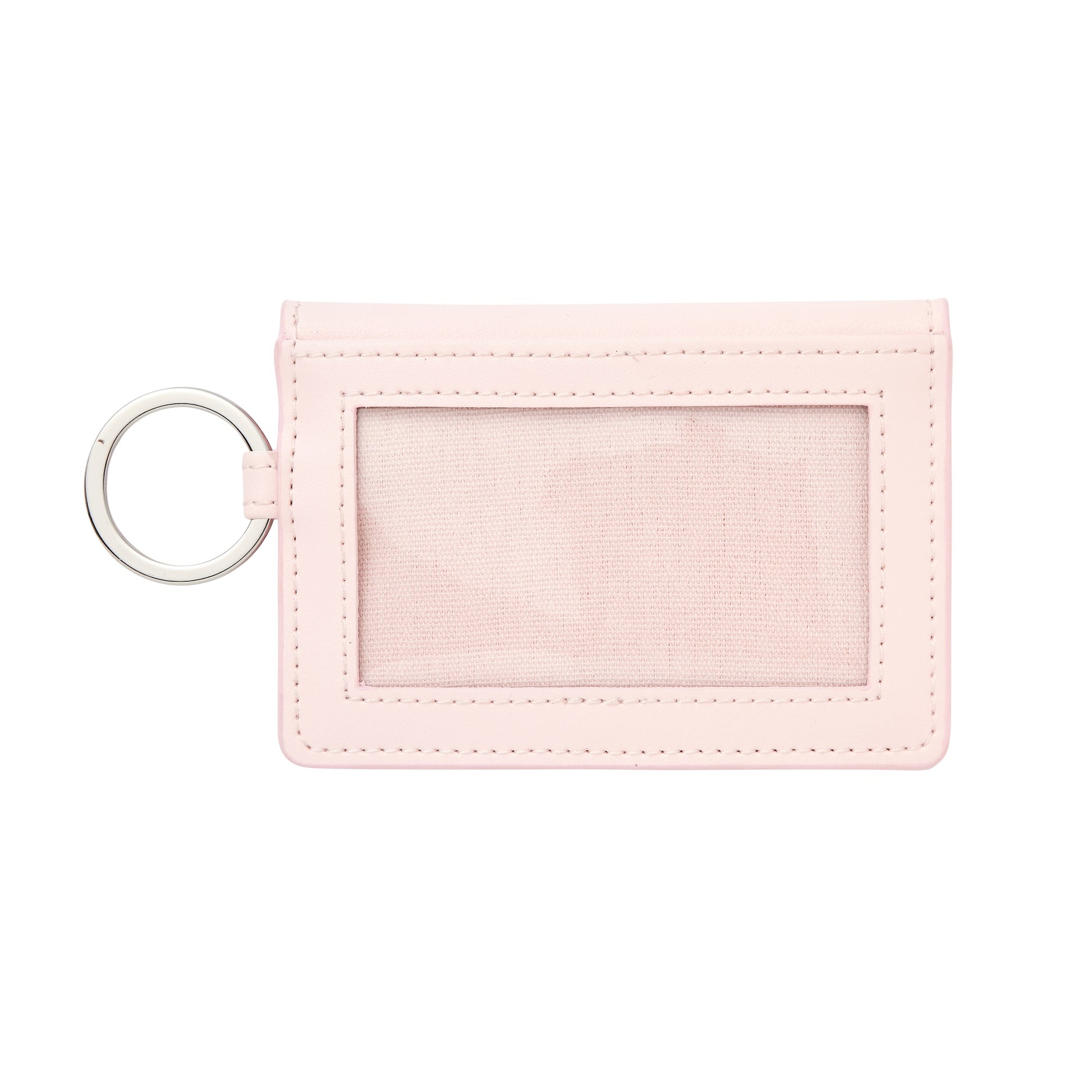 ID case in light pink can also attach to big o keyring and become a keychain wallet 