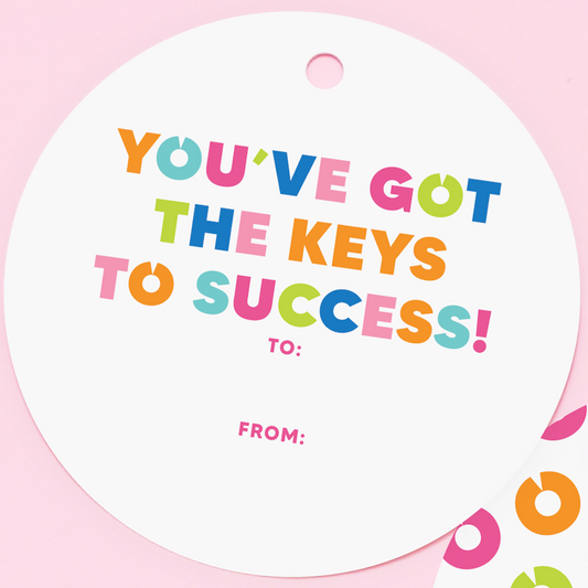 Keys to success gift tag 