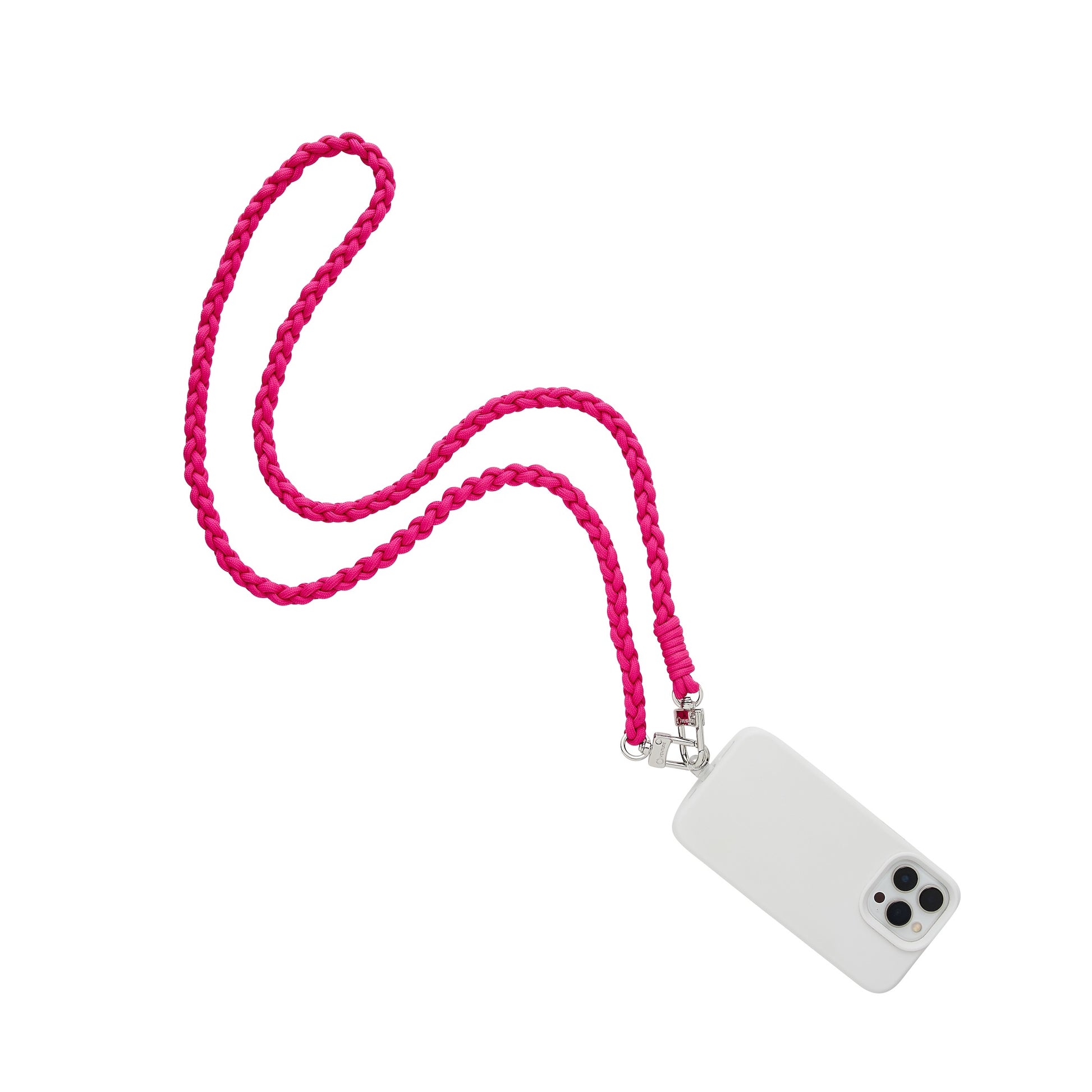 Tickled Pink Braided Crossbody Phone Strap
