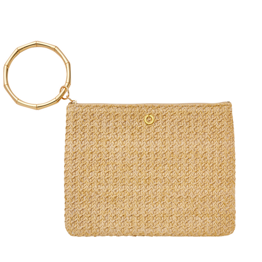 Natural raffia bracelet pouch handbag clutch 