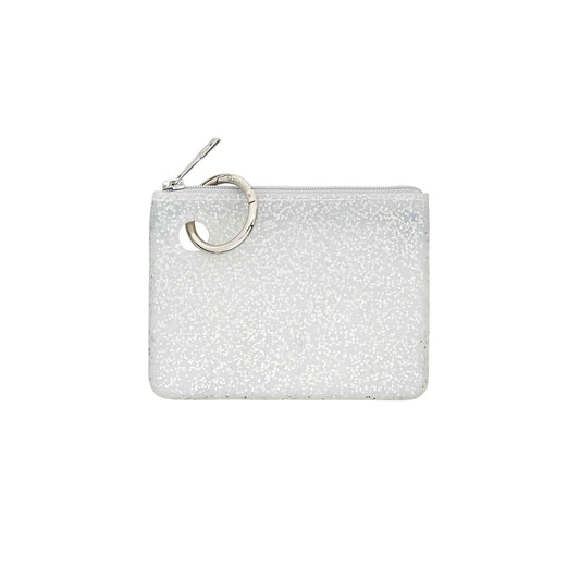 A sparkly Mini Pouch in Quicksilver Confetti