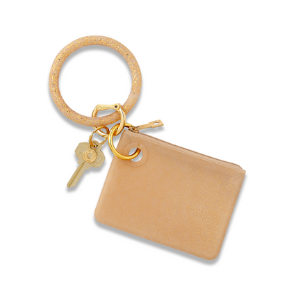 Shop the Gold Rush Confetti Mini Pouch Wristlet, a stylish and functional accessory made of smooth silicone.