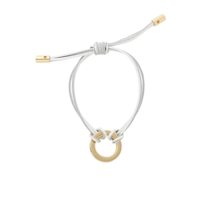 White Leather adjustable cord bracelet