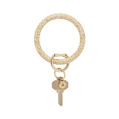 Gold Rush Cheetah - Silicone Big O® Key Ring - Oventure gold and white cheetah print