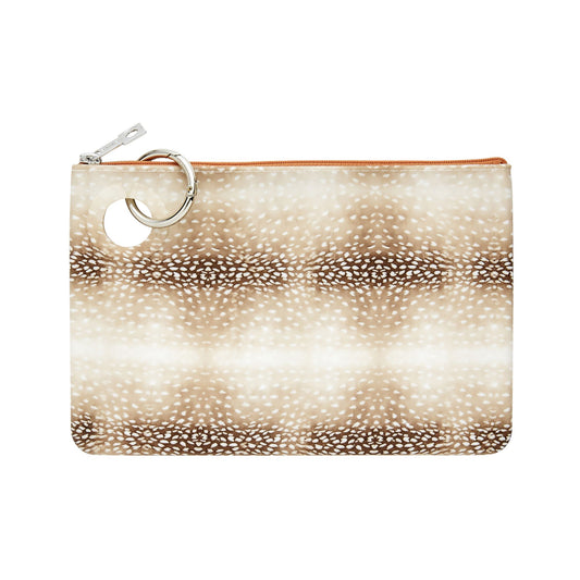 Large Silicone Pouch in Antelope print by Oventure.  Perfect to attach to an O ring bracelet keychain or use as an organizer pouch for your big tote bag.